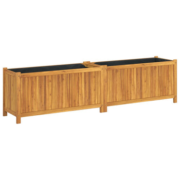 vidaXL Pflanzkübel mit Einlage 199x38,5x50 cm Massivholz Akazie