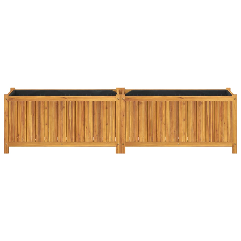 vidaXL Pflanzkübel mit Einlage 199x38,5x50 cm Massivholz Akazie