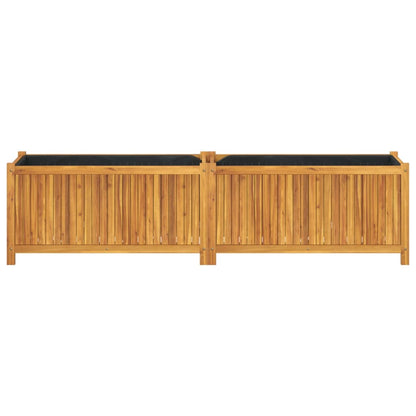 vidaXL Pflanzkübel mit Einlage 199x38,5x50 cm Massivholz Akazie