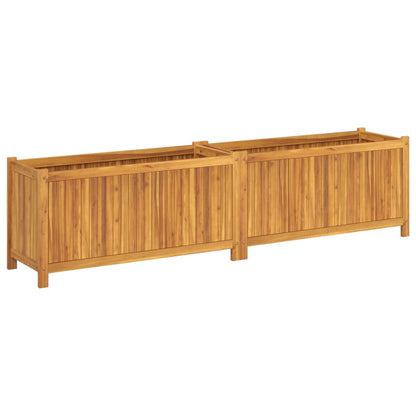 vidaXL Pflanzkübel mit Einlage 199x38,5x50 cm Massivholz Akazie