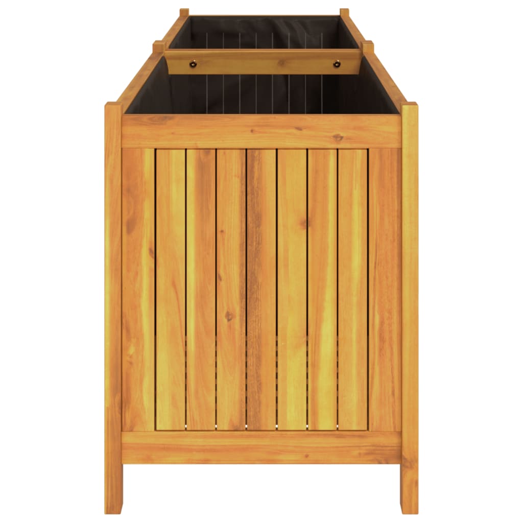 vidaXL Pflanzkübel mit Einlage 199x38,5x50 cm Massivholz Akazie