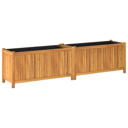 vidaXL Pflanzkübel mit Einlage 199x38,5x50 cm Massivholz Akazie