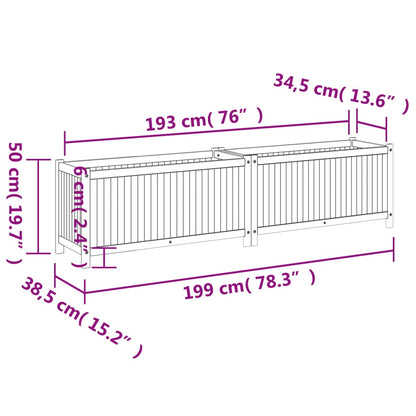 vidaXL Pflanzkübel mit Einlage 199x38,5x50 cm Massivholz Akazie
