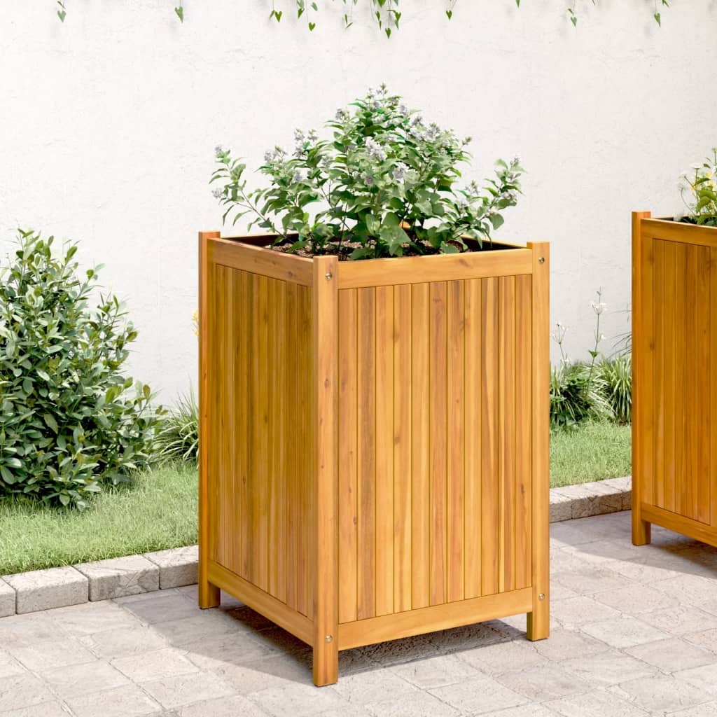 vidaXL Pflanzkübel mit Einlage 50x50x75 cm Massivholz Akazie