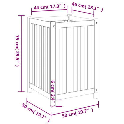 vidaXL Pflanzkübel mit Einlage 50x50x75 cm Massivholz Akazie