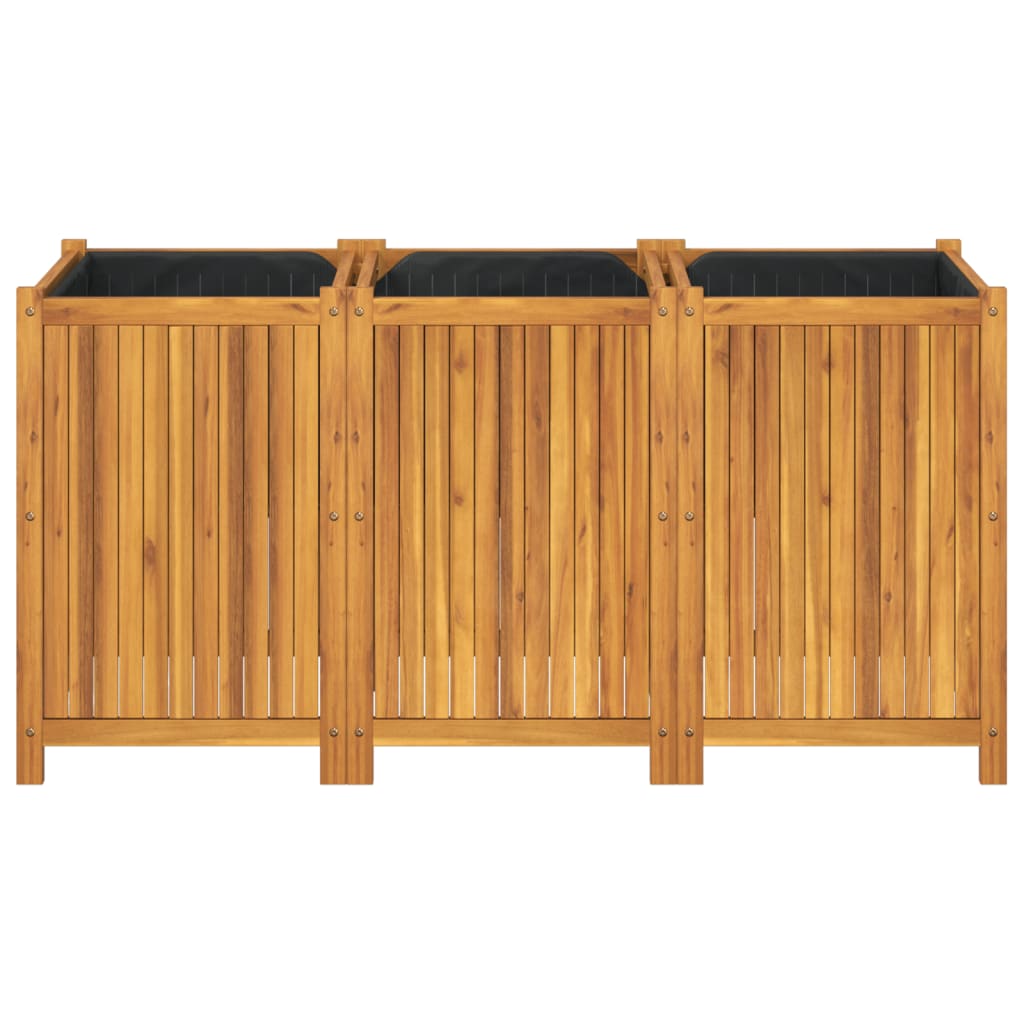 vidaXL Pflanzkübel mit Einlage 150x50x75 cm Massivholz Akazie