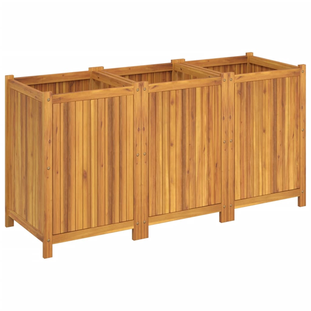 vidaXL Pflanzkübel mit Einlage 150x50x75 cm Massivholz Akazie