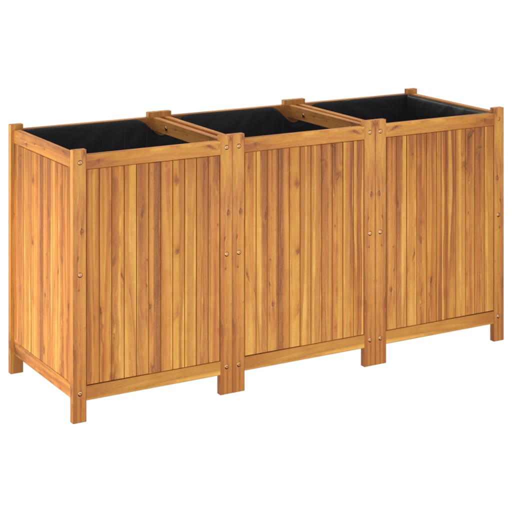 vidaXL Pflanzkübel mit Einlage 150x50x75 cm Massivholz Akazie