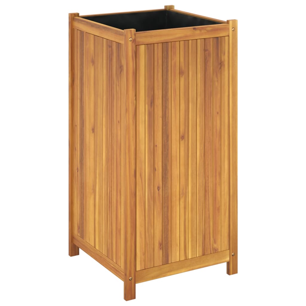 vidaXL Pflanzkübel mit Einlage 50x50x100 cm Massivholz Akazie