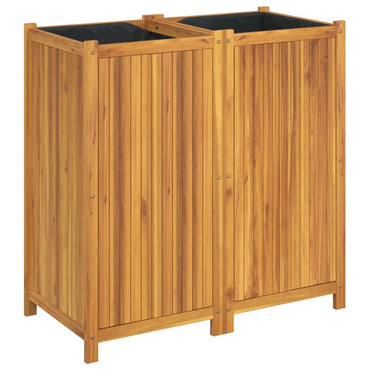 vidaXL Pflanzkübel mit Einlage 100x50x100 cm Massivholz Akazie