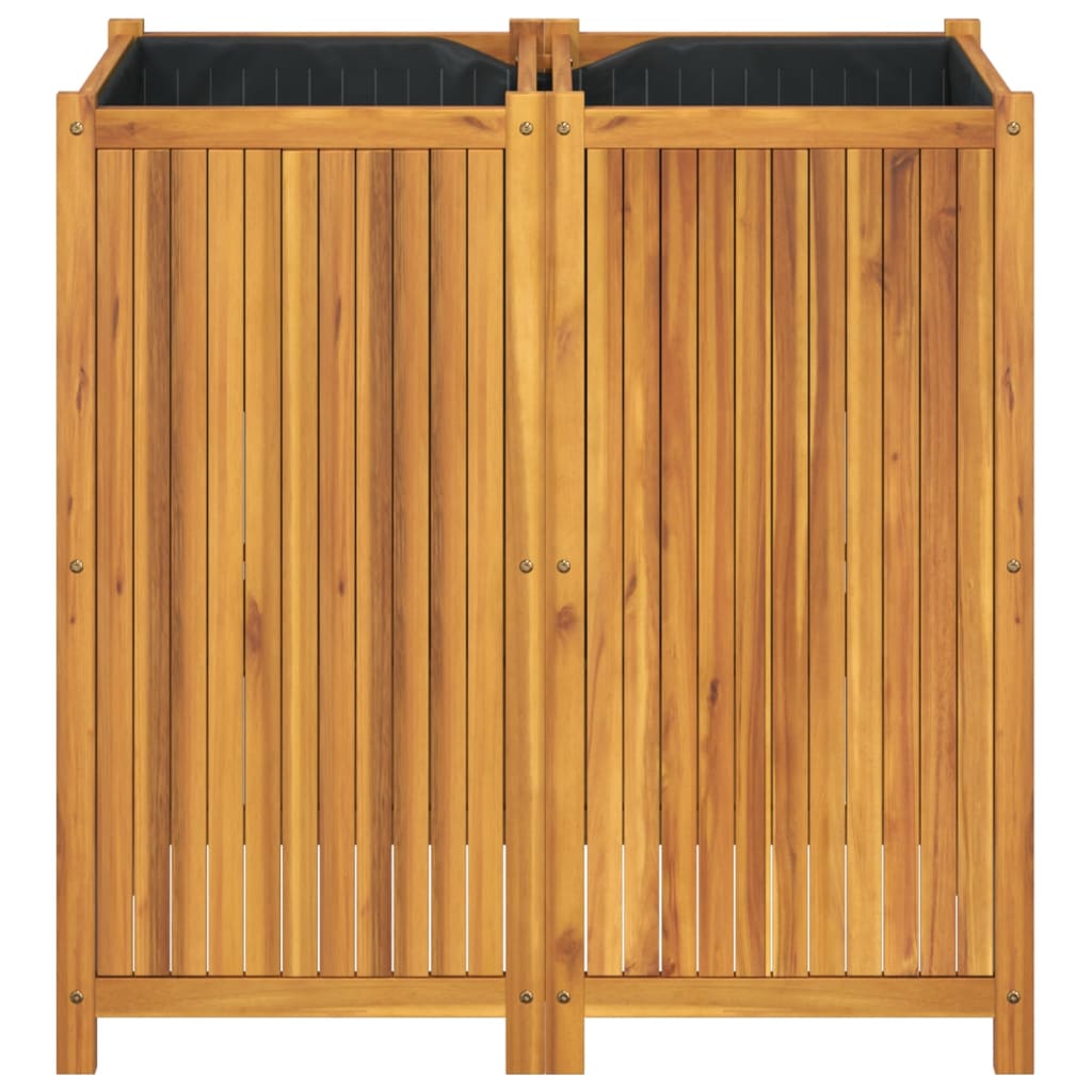 vidaXL Pflanzkübel mit Einlage 100x50x100 cm Massivholz Akazie