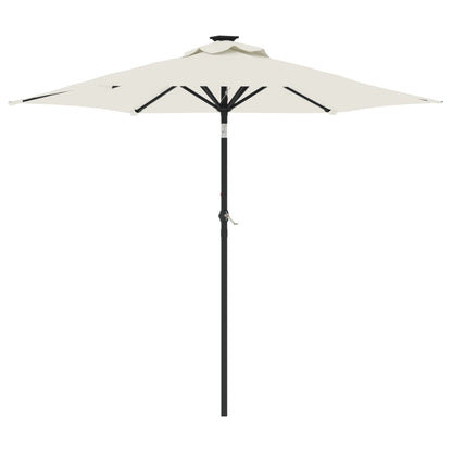 vidaXL Sonnenschirm mit Stahlmast Weiß 225x225x212 cm