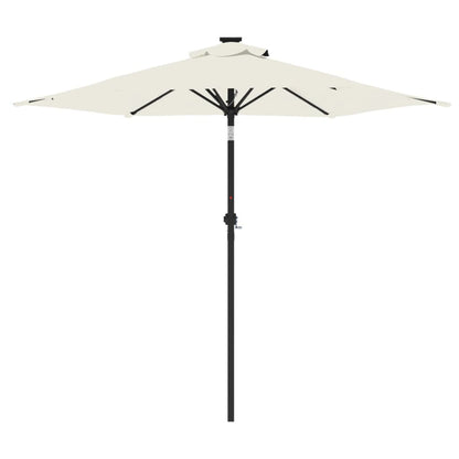 vidaXL Sonnenschirm mit Stahlmast Weiß 225x225x212 cm