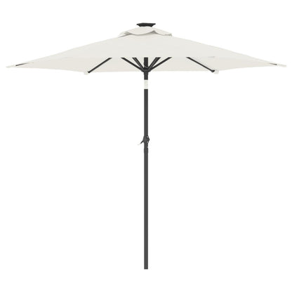 vidaXL Sonnenschirm mit Stahlmast Weiß 225x225x212 cm