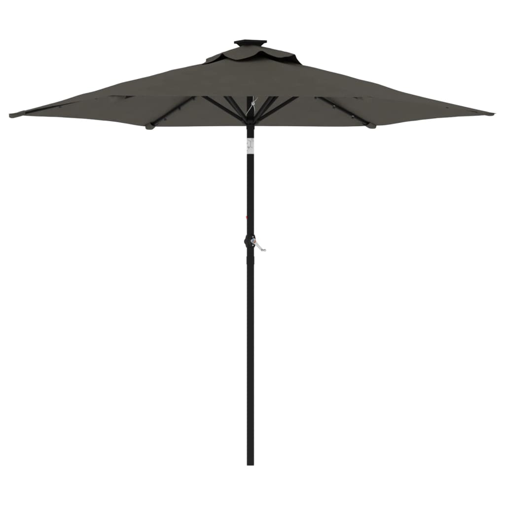 vidaXL Parasol à mât en acier anthracite 225x225x212 cm