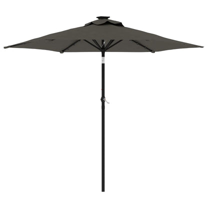 vidaXL Parasol à mât en acier anthracite 225x225x212 cm