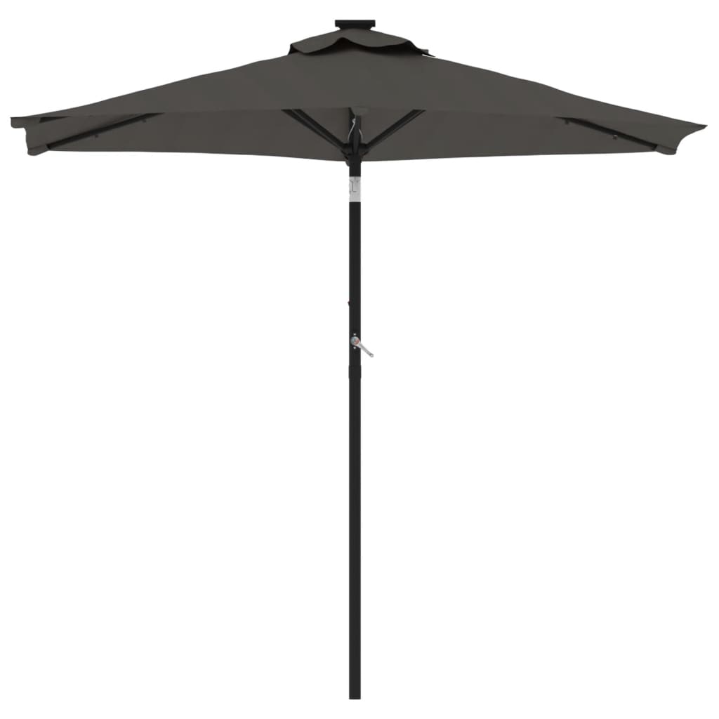 vidaXL Parasol à mât en acier anthracite 225x225x212 cm