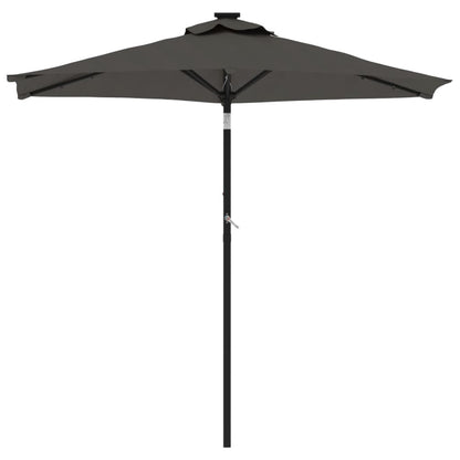 vidaXL Parasol à mât en acier anthracite 225x225x212 cm