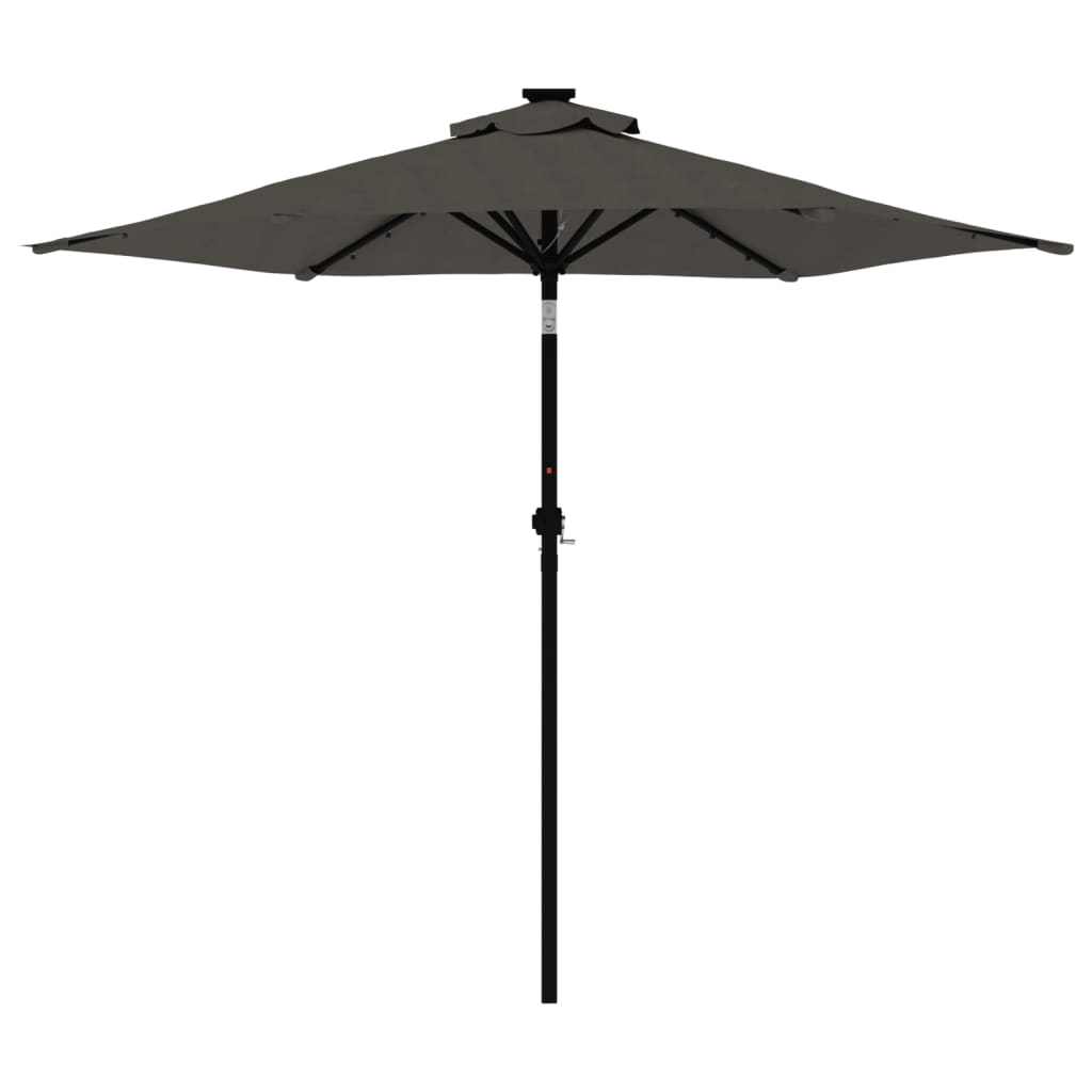 vidaXL Parasol à mât en acier anthracite 225x225x212 cm