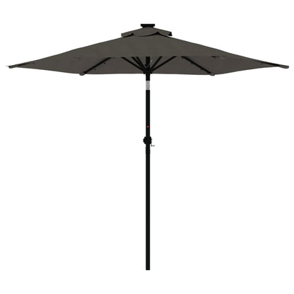 vidaXL Parasol à mât en acier anthracite 225x225x212 cm