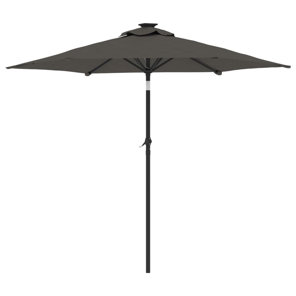 vidaXL Parasol à mât en acier anthracite 225x225x212 cm