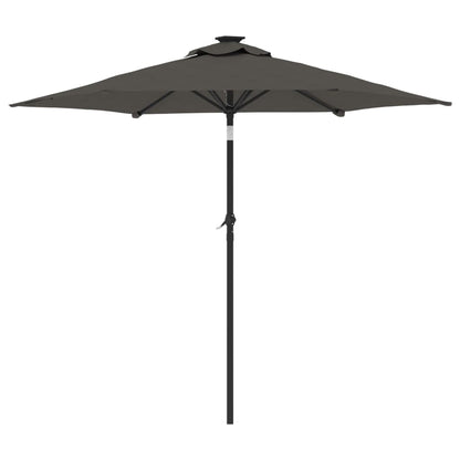 vidaXL Parasol à mât en acier anthracite 225x225x212 cm