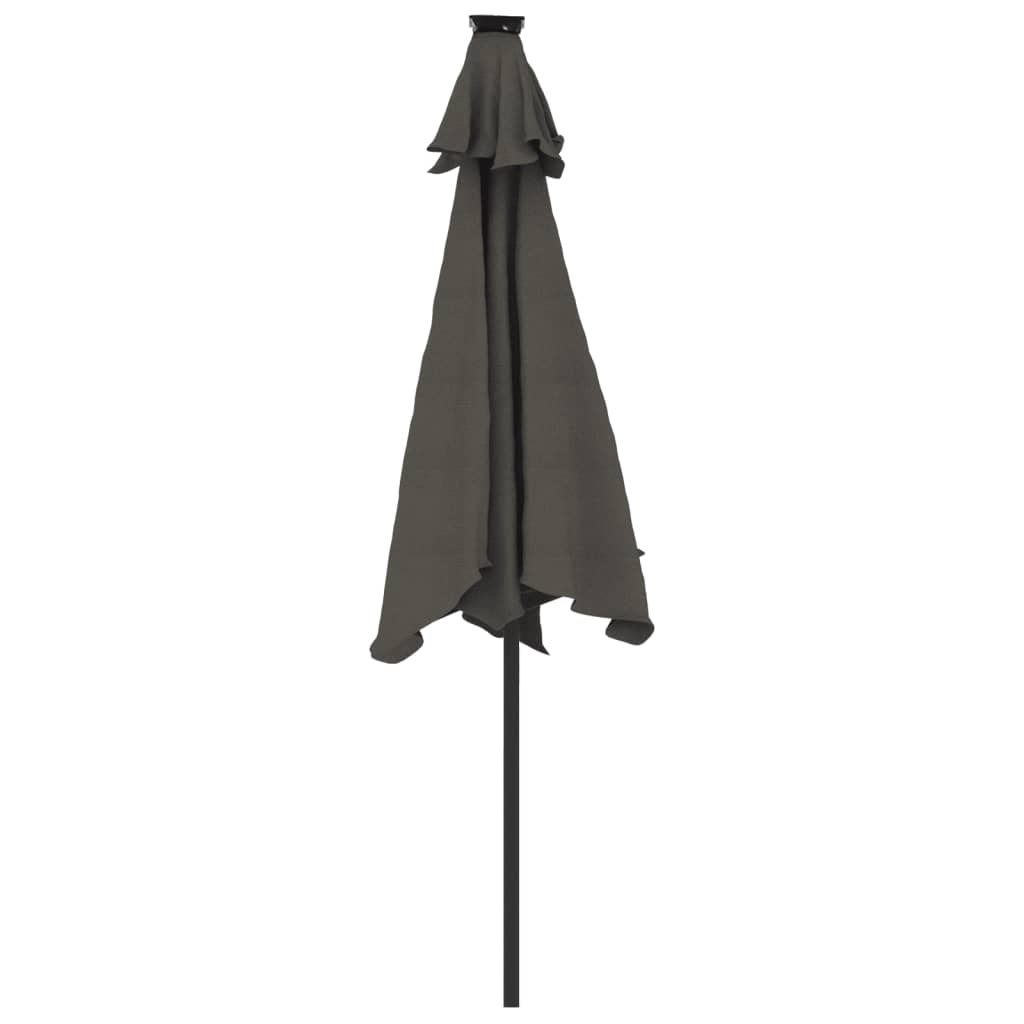 vidaXL Parasol à mât en acier anthracite 225x225x212 cm