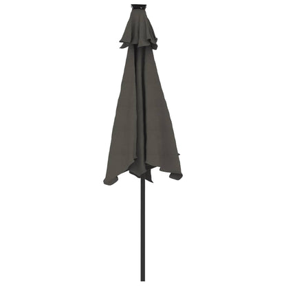 vidaXL Parasol à mât en acier anthracite 225x225x212 cm