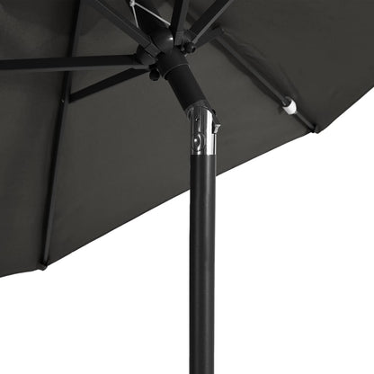 vidaXL Parasol à mât en acier anthracite 225x225x212 cm