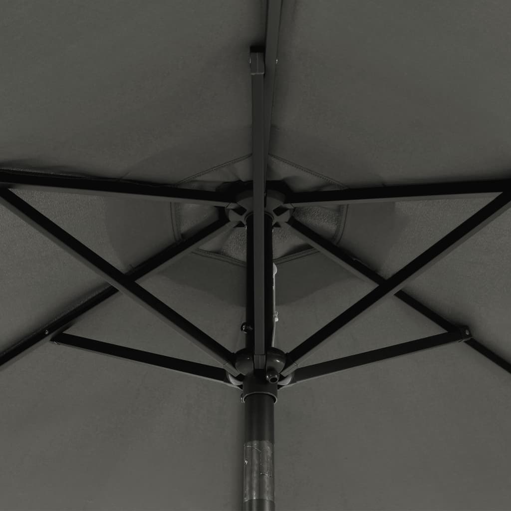 vidaXL Parasol à mât en acier anthracite 225x225x212 cm