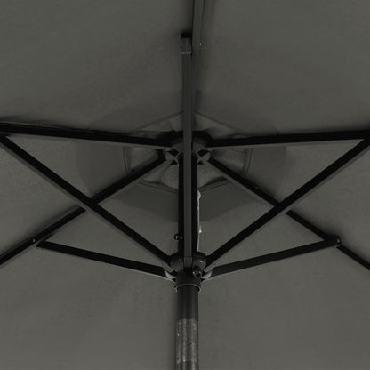 vidaXL Parasol à mât en acier anthracite 225x225x212 cm