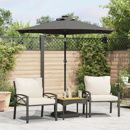 vidaXL Parasol à mât en acier anthracite 225x225x212 cm