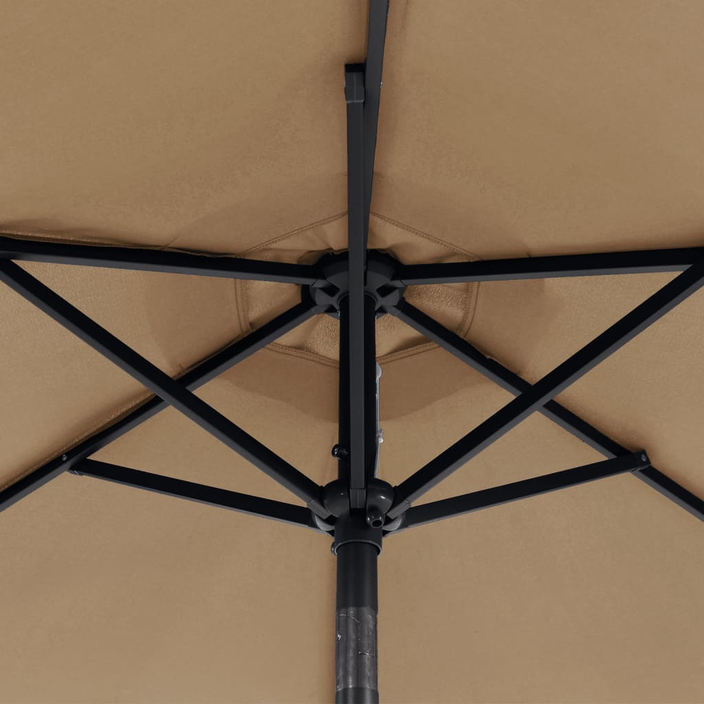 vidaXL Sonnenschirm mit Stahlmast Taupe 225x225x212 cm
