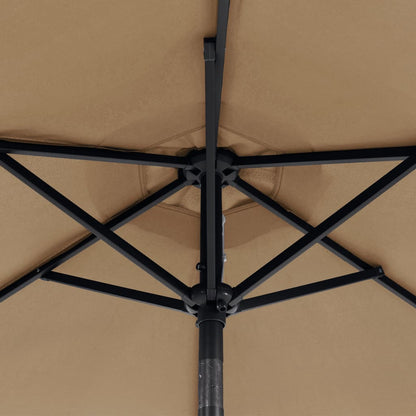 vidaXL Sonnenschirm mit Stahlmast Taupe 225x225x212 cm