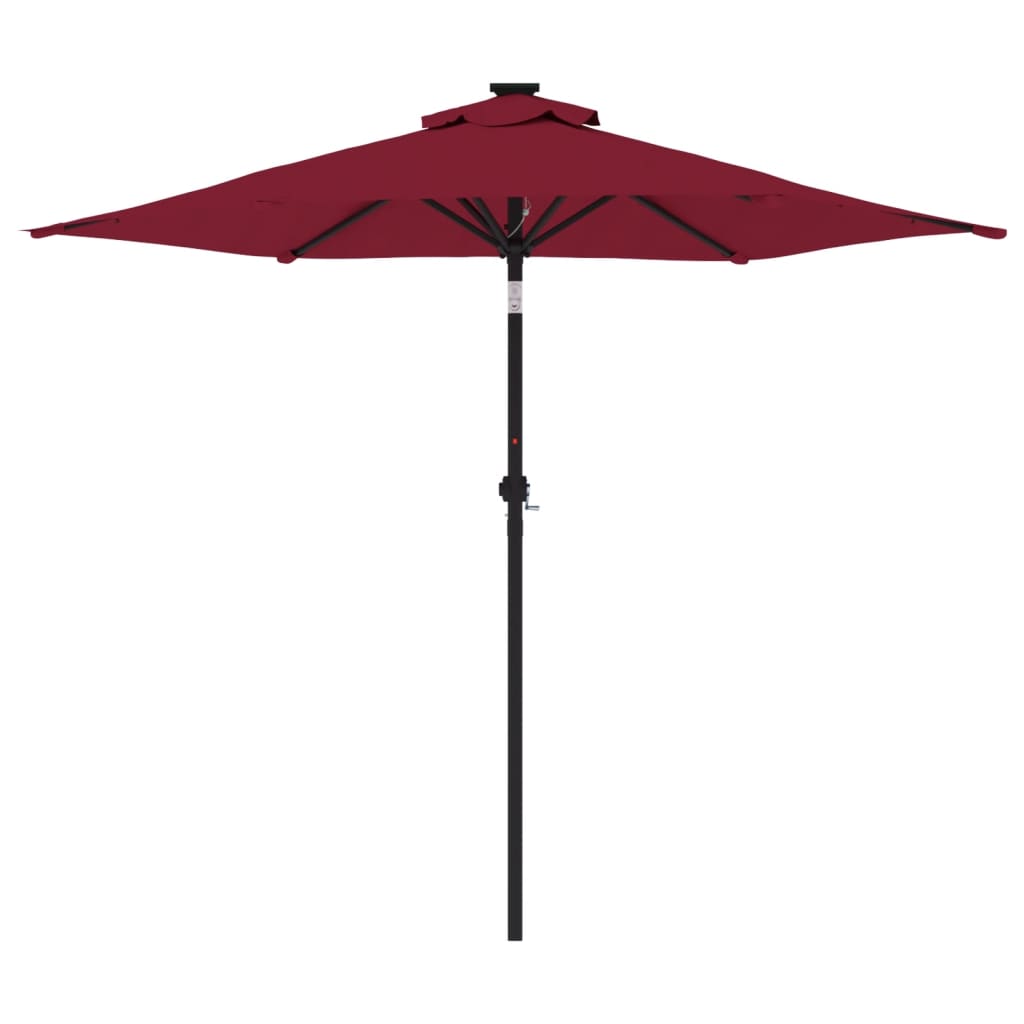 vidaXL Parasol avec mât en acier Rouge bordeaux 225x225x212 cm