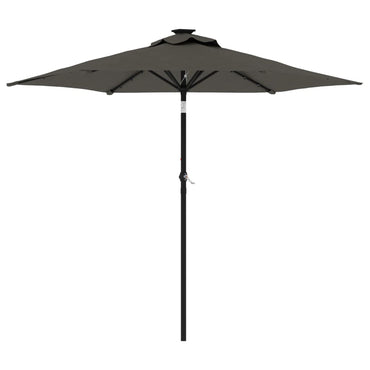 vidaXL Sonnenschirm mit LED und Stahlmast Anthrazit 225x225x212 cm