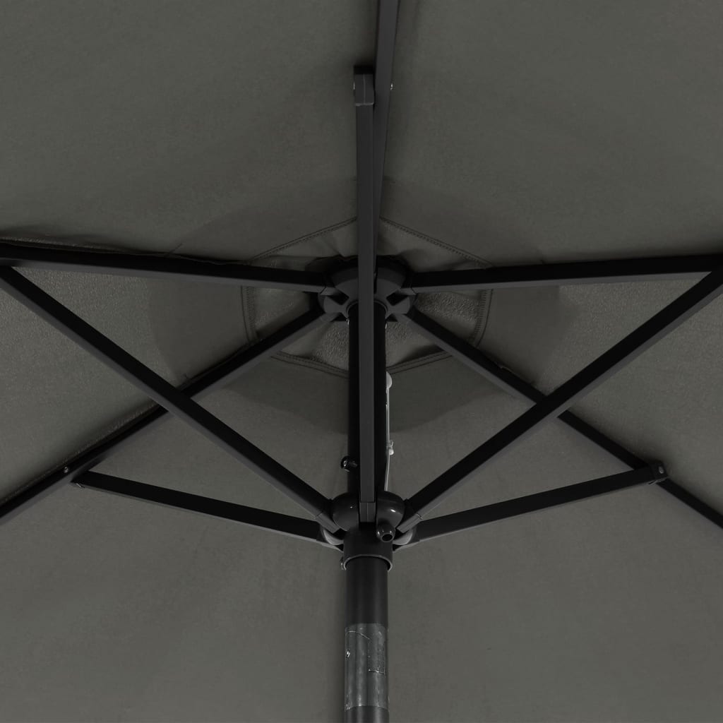 vidaXL Sonnenschirm mit LED und Stahlmast Anthrazit 225x225x212 cm