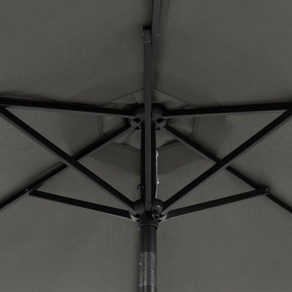 vidaXL Sonnenschirm mit LED und Stahlmast Anthrazit 225x225x212 cm