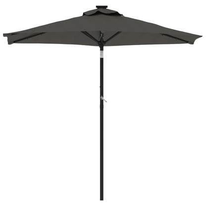 vidaXL Sonnenschirm mit LED und Stahlmast Anthrazit 225x225x212 cm