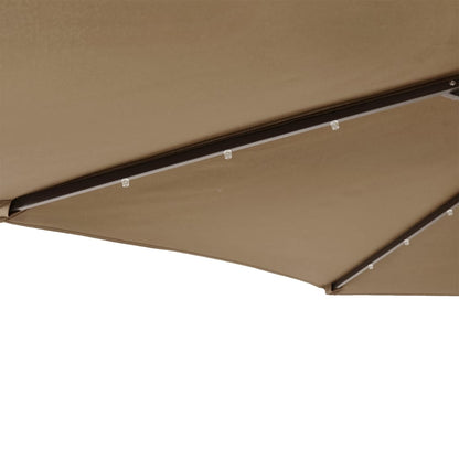 vidaXL Sonnenschirm mit LED und Stahlmast Taupe 225x225x212 cm