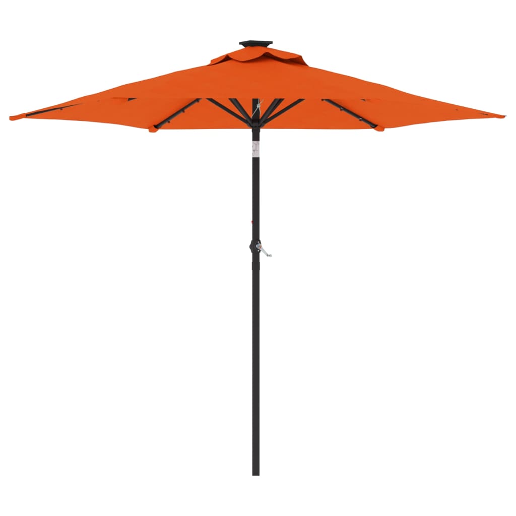 vidaXL Parasol avec LED et mât en acier Terracotta 225x225x212 cm