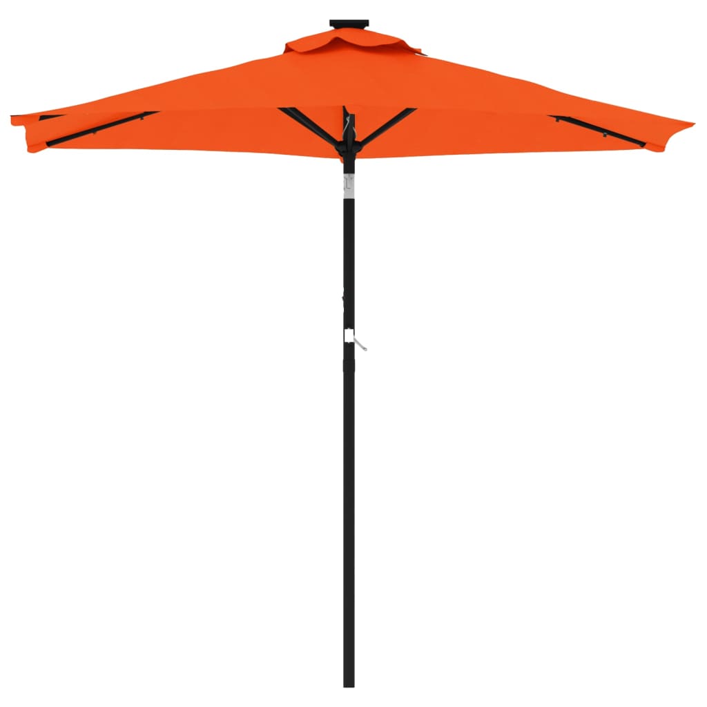 vidaXL Parasol avec LED et mât en acier Terracotta 225x225x212 cm