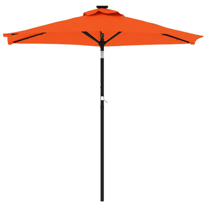 vidaXL Parasol avec LED et mât en acier Terracotta 225x225x212 cm