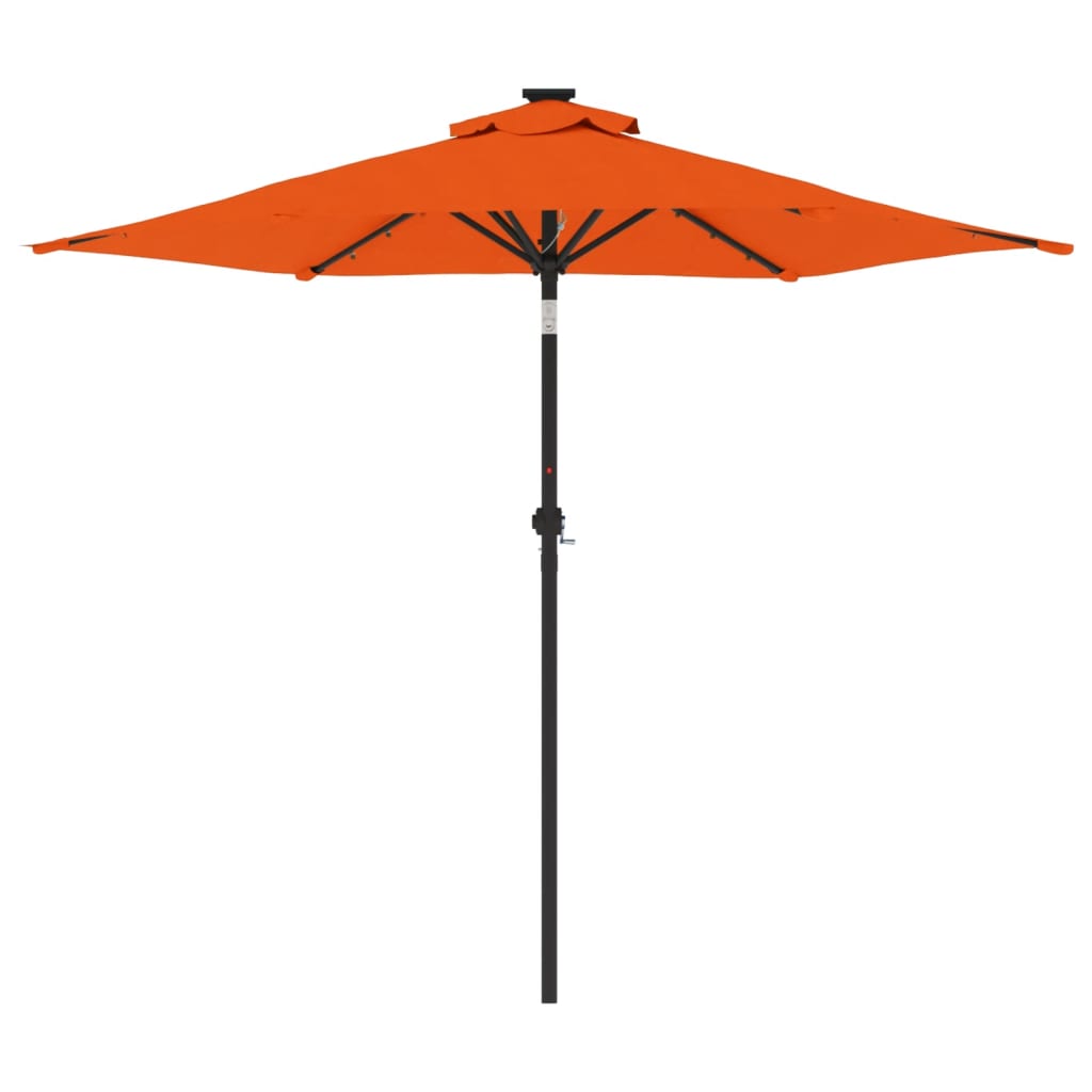 vidaXL Parasol avec LED et mât en acier Terracotta 225x225x212 cm