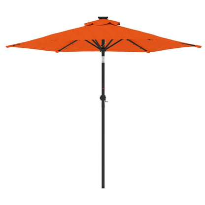 vidaXL Parasol avec LED et mât en acier Terracotta 225x225x212 cm