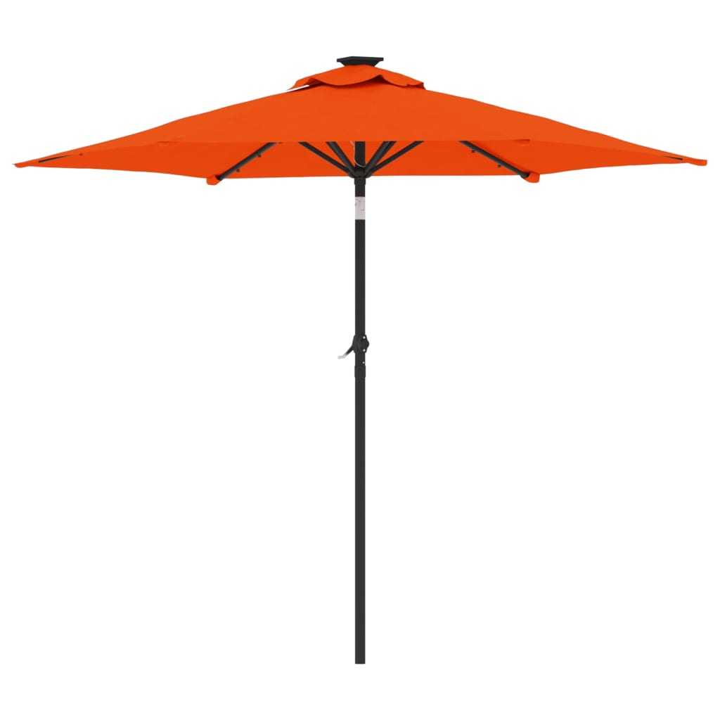 vidaXL Parasol avec LED et mât en acier Terracotta 225x225x212 cm