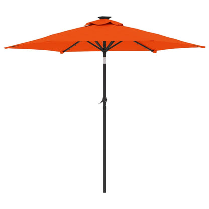 vidaXL Parasol avec LED et mât en acier Terracotta 225x225x212 cm