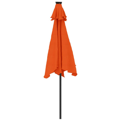 vidaXL Parasol avec LED et mât en acier Terracotta 225x225x212 cm