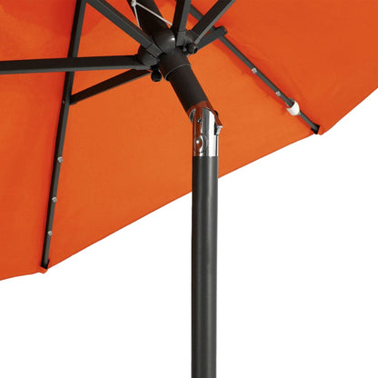 vidaXL Parasol avec LED et mât en acier Terracotta 225x225x212 cm
