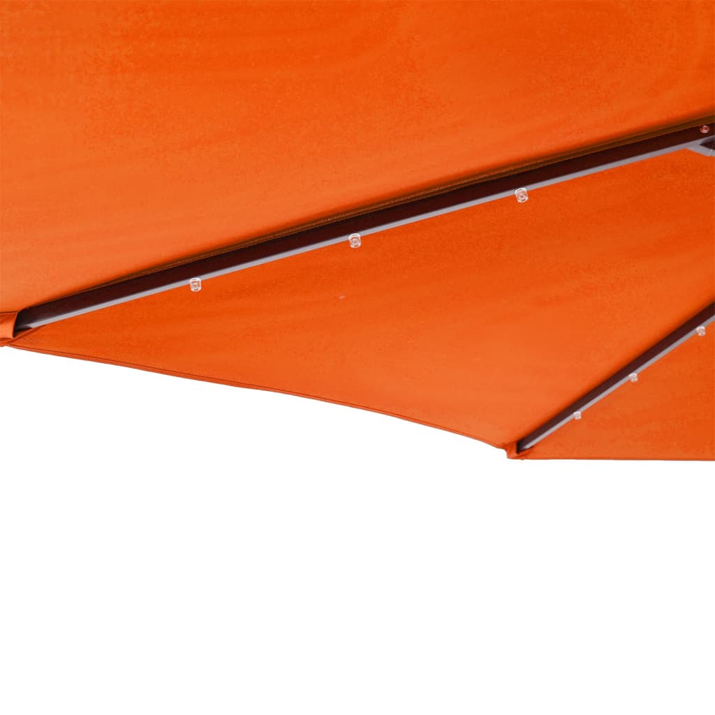 vidaXL Parasol avec LED et mât en acier Terracotta 225x225x212 cm